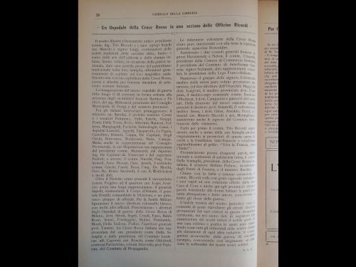 Gennaio 1916: Viene annunciato che, a pochi mesi dall’entrata in guerra dell’Italia, la casa editrice Ricordi ha deciso di ospitare nel suo stabilimento un sezione ospedaliera della Croce Rossa, inaugurata il 24 gennaio 1916.